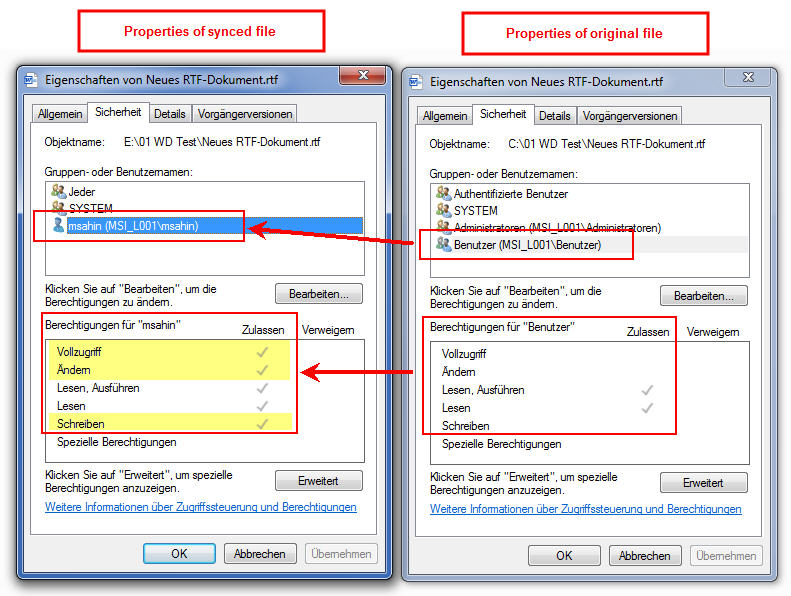 Case 1. c) Existing Users are granted full control permissions