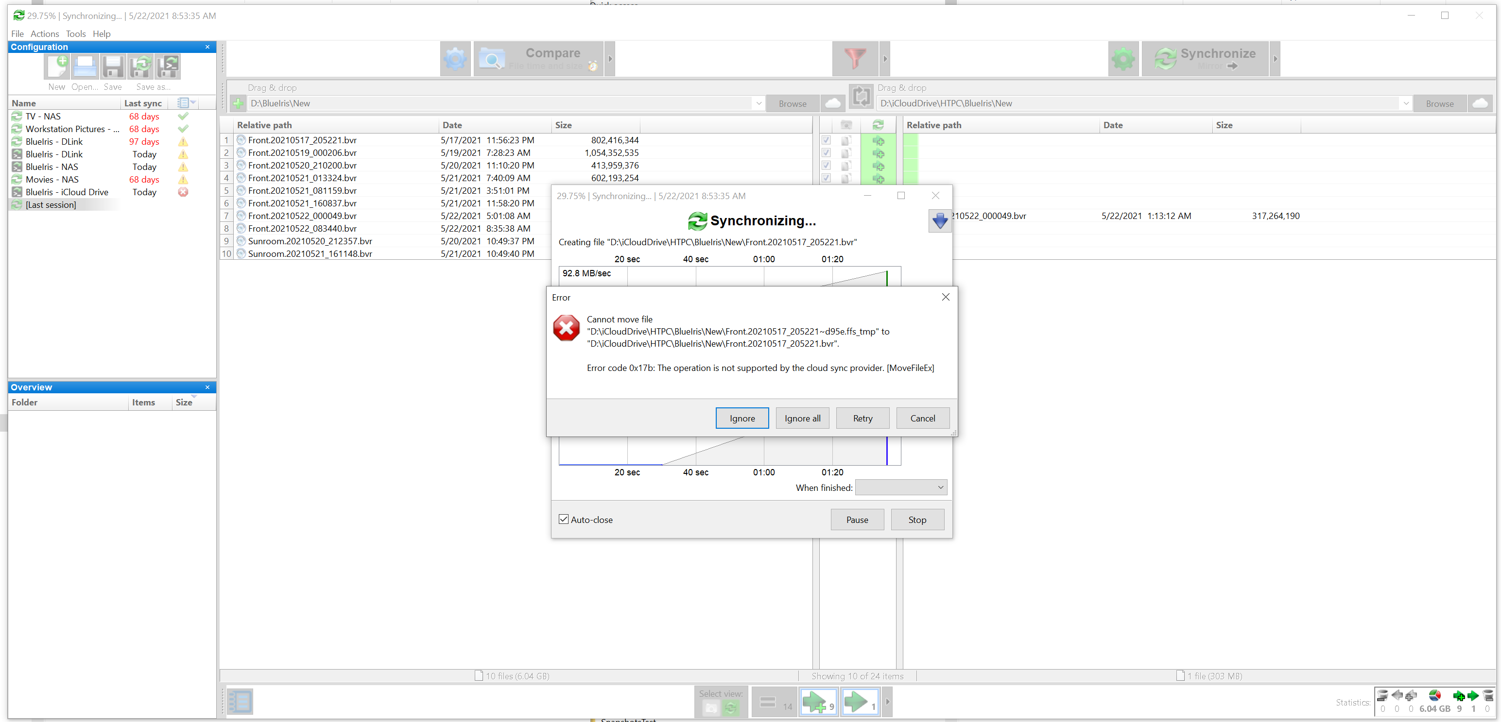 FreeFileSync iCloud error.png