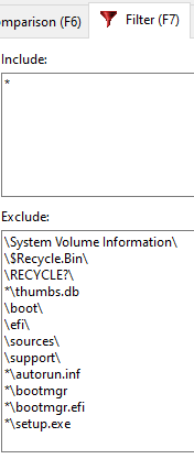 Flash drive session filters.