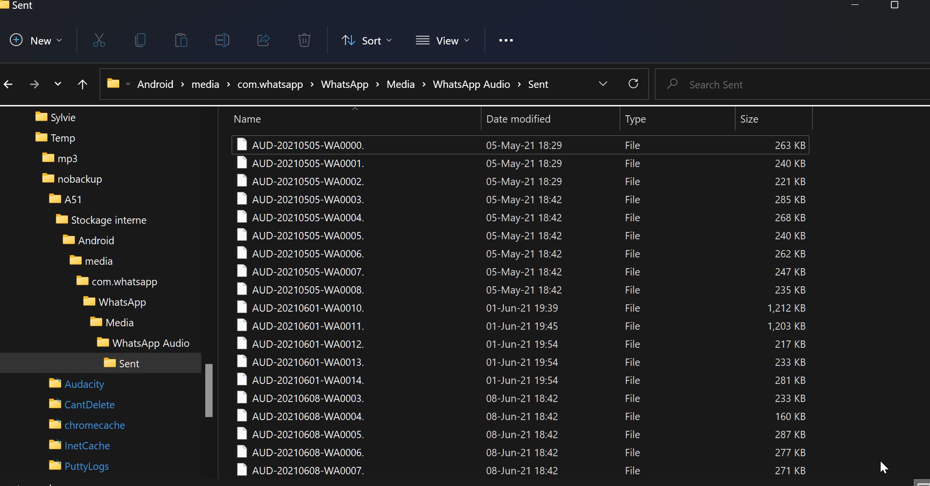 FFS backed up filenames