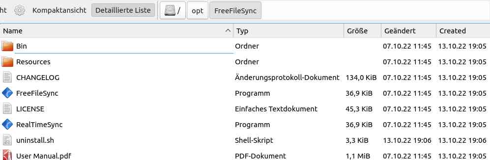 Place where FreeFileSync is installed