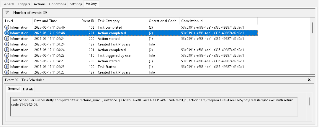 Task History