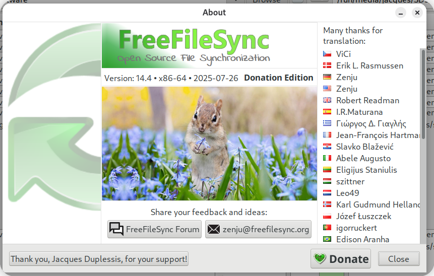 My FreeFileSync Version Linux