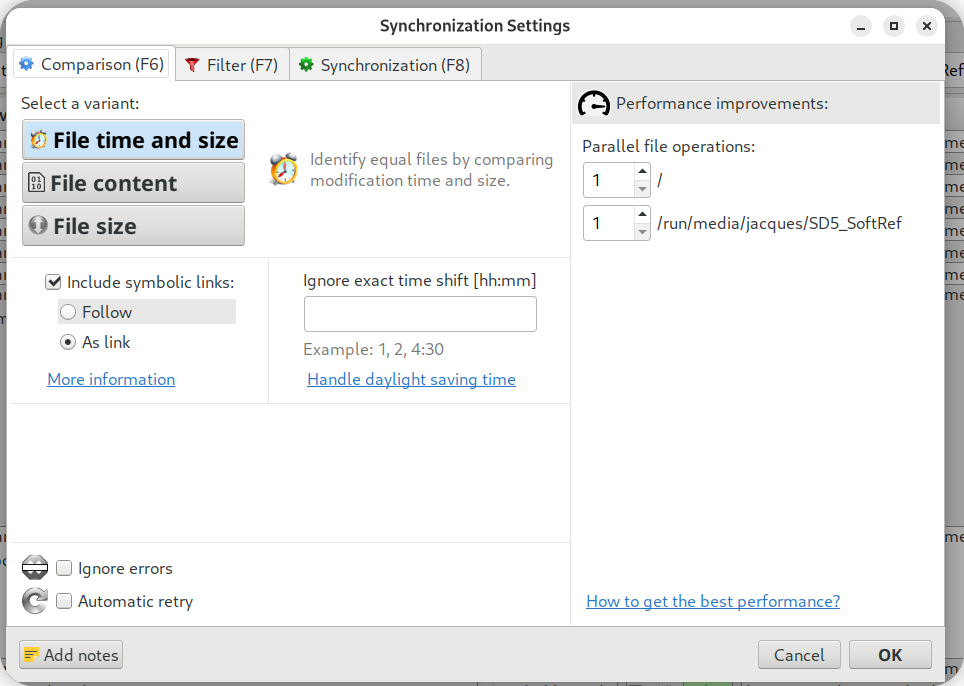 My Setting concerning Links