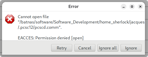 Error screen while running