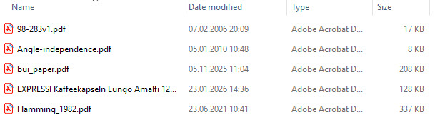 Dates of the original files