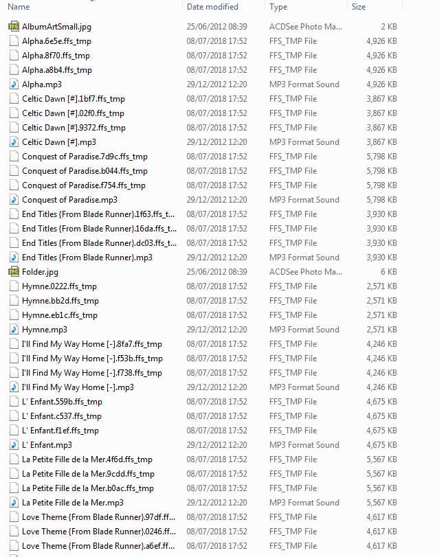 Temporary file copies in folder
