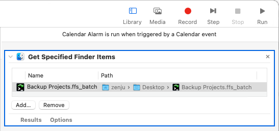 freefilesync where batch files stored