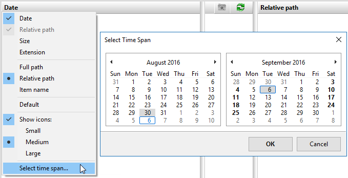 Select time span